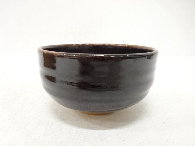 JAPANESE TEA CEREMONY / TEA BOWL CHAWAN / BLACK GLAZE / ARTISAN WORK